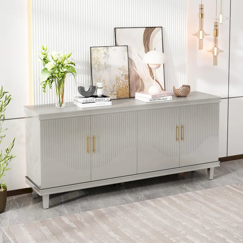 4-Door Storage Cabinet with Adjustable Shelves