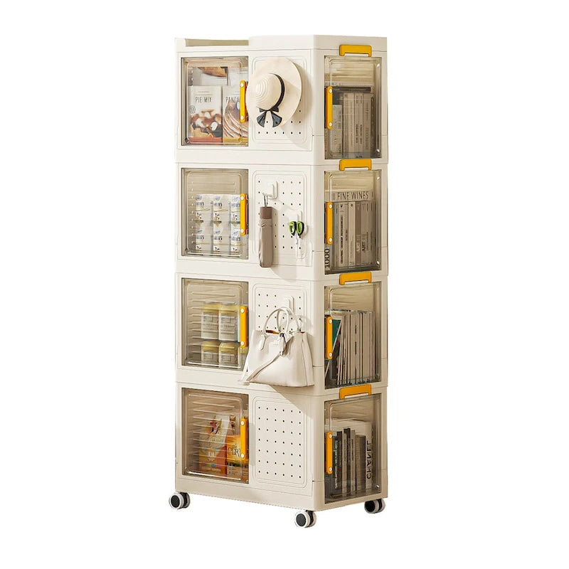 Rolling Storage Cart with 8-Door Compartments & Wheels