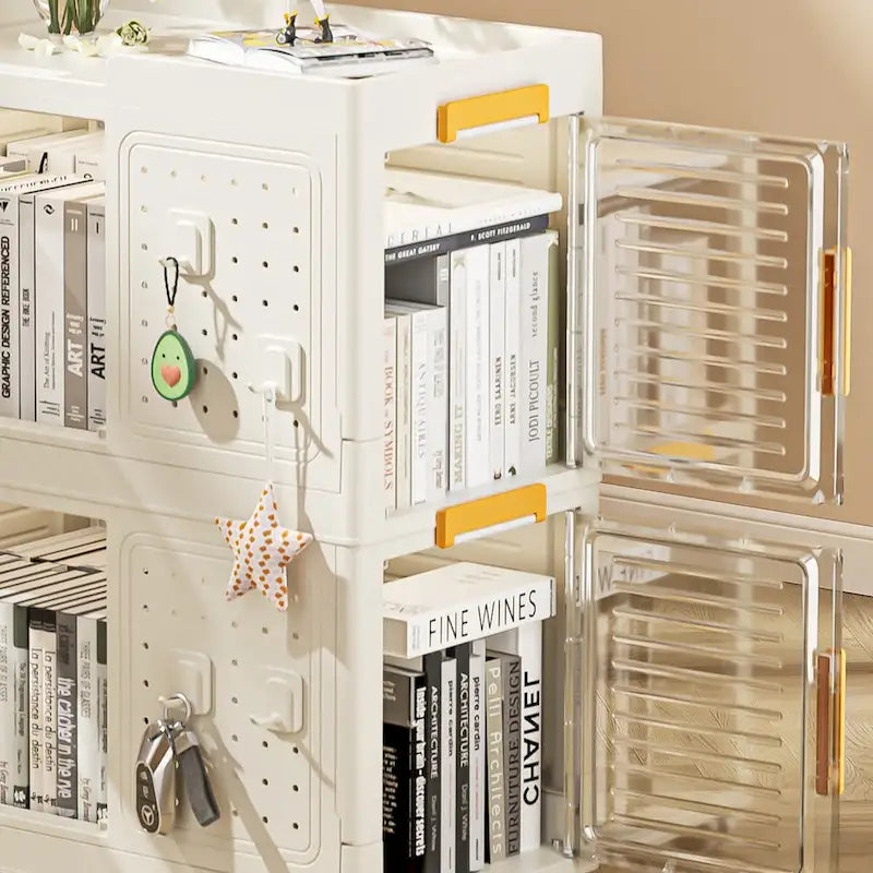 Rolling Storage Cart with 8-Door Compartments & Wheels