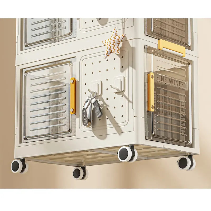 Rolling Storage Cart with 8-Door Compartments & Wheels