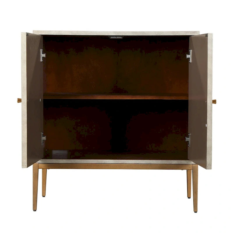 Mid-Century Modern 2-Door Wood Accent Cabinet - 29.5 Inches