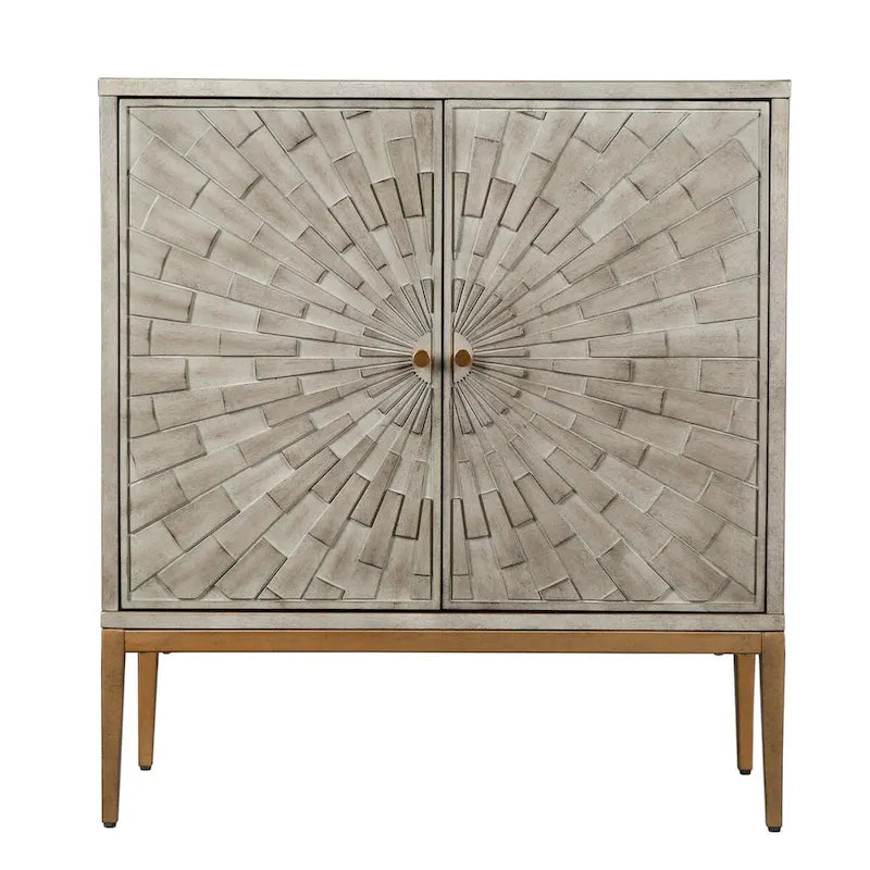 Mid-Century Modern 2-Door Wood Accent Cabinet - 29.5 Inches