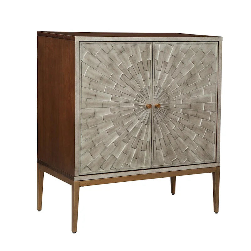 Mid-Century Modern 2-Door Wood Accent Cabinet - 29.5 Inches