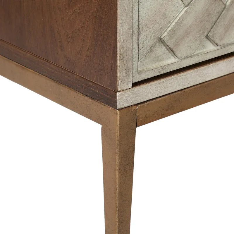 Mid-Century Modern 2-Door Wood Accent Cabinet - 29.5 Inches