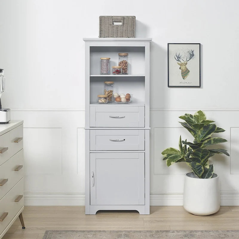 Display Cabinet with Open Shelves