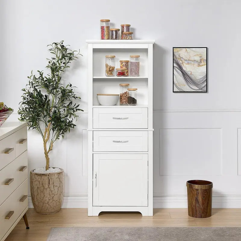 Display Cabinet with Open Shelves