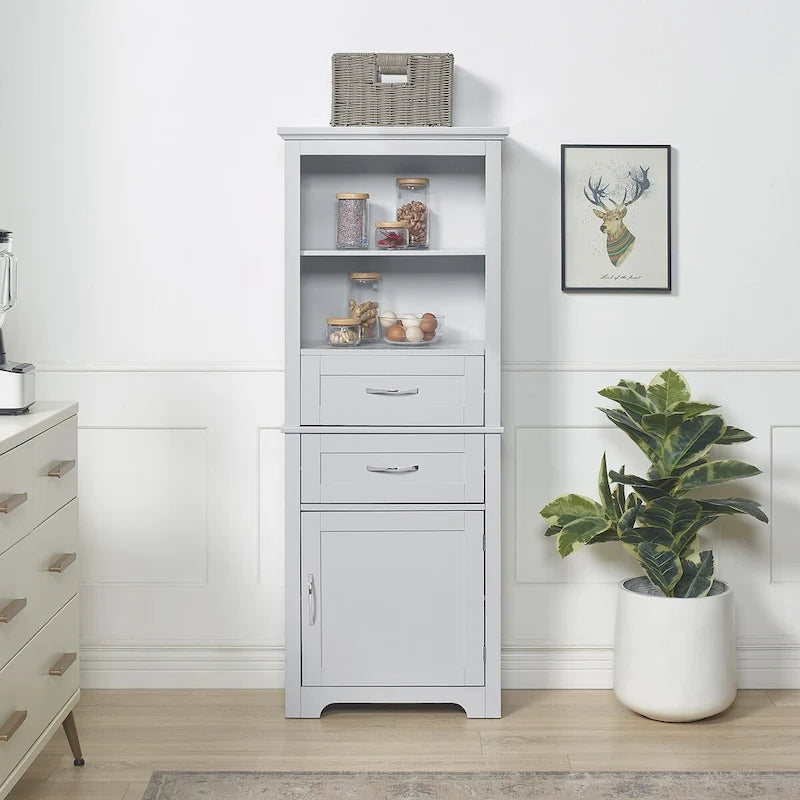 Display Cabinet with Open Shelves