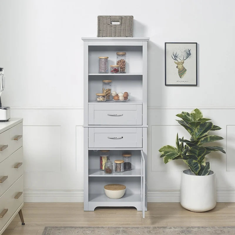 Display Cabinet with Open Shelves