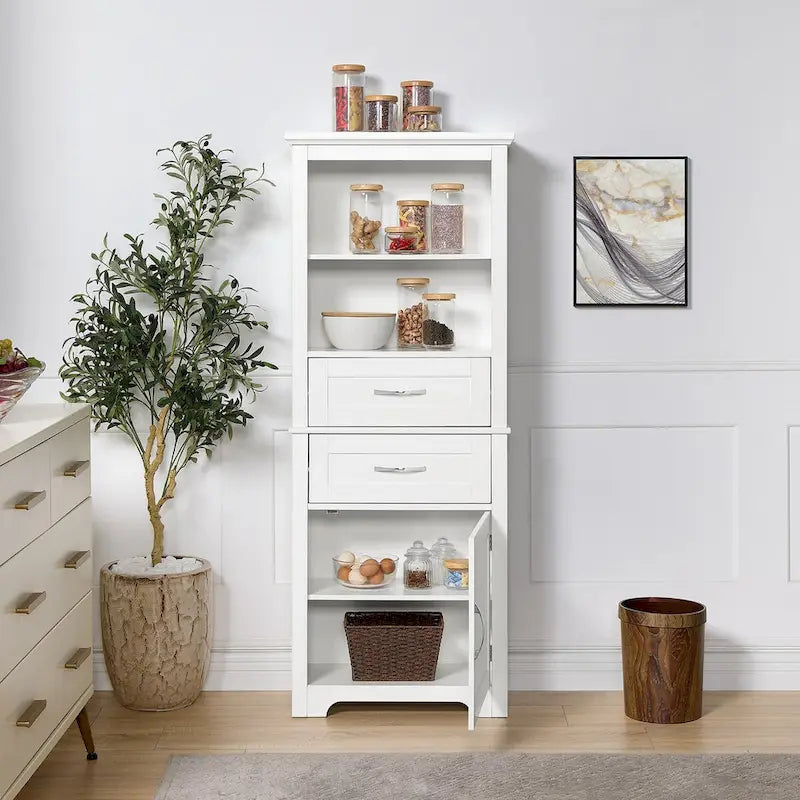 Display Cabinet with Open Shelves
