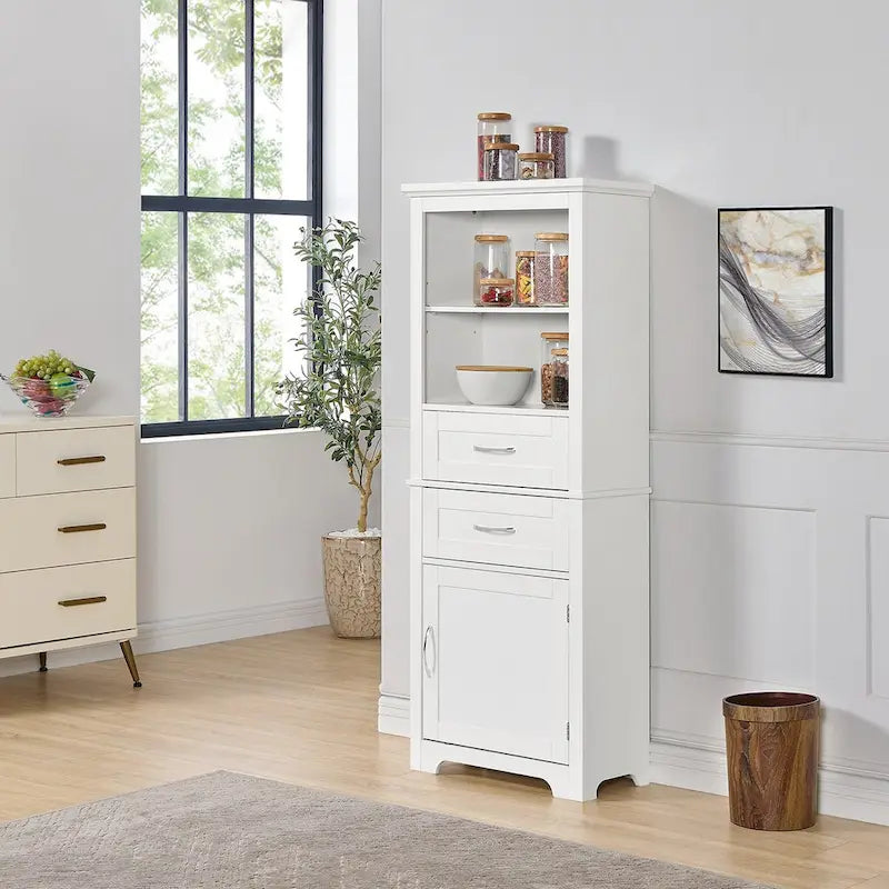 Display Cabinet with Open Shelves