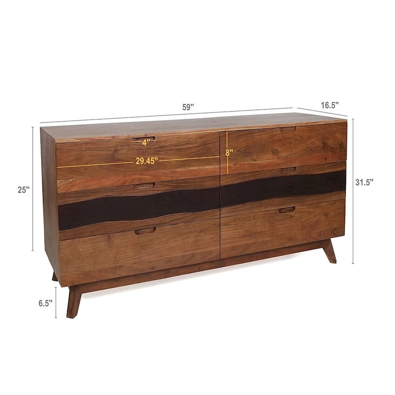 Six Drawer Sideboard Buffet