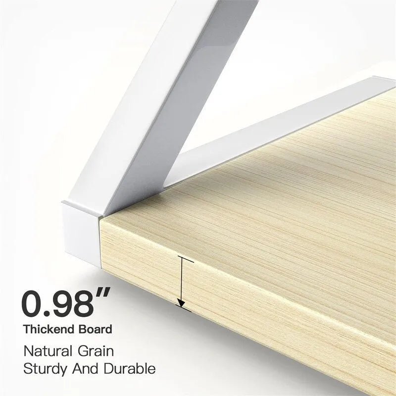 Desktop Printer Stand with 2-Tier Wood Storage Shelves