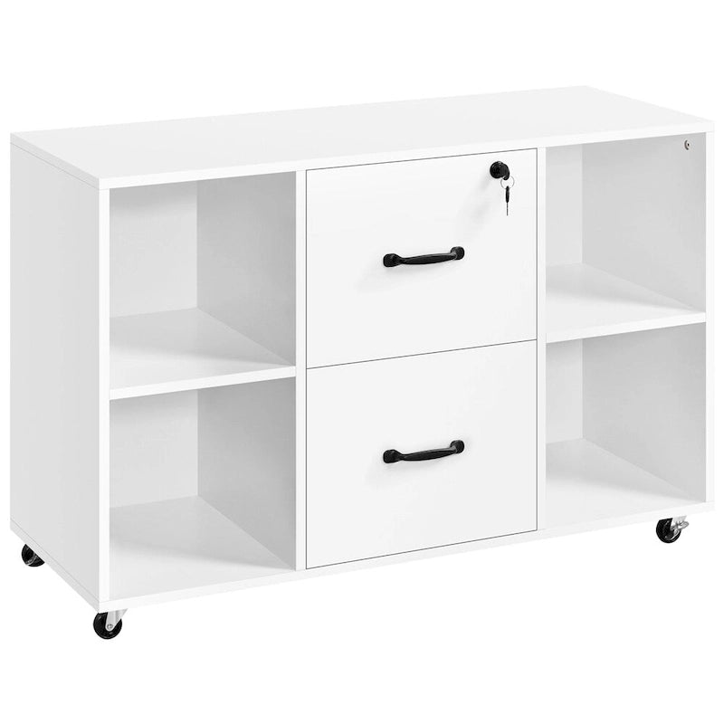 Mobile File Storage Cabinet with 2 Drawers and 4 Shelves