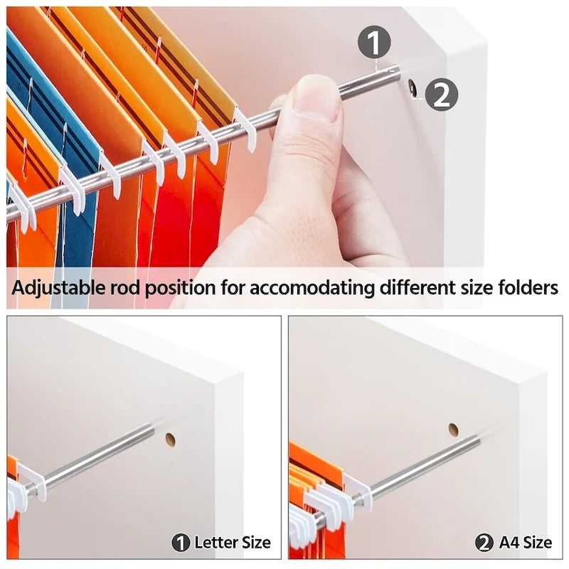Mobile File Storage Cabinet with 2 Drawers and 4 Shelves