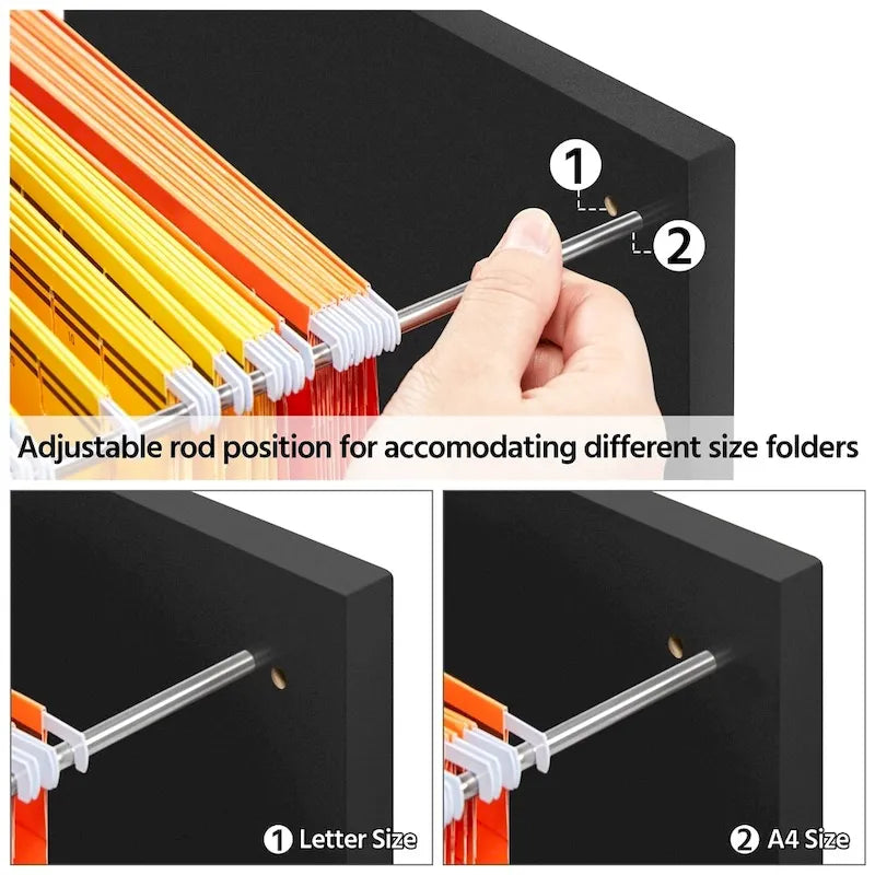 Mobile File Storage Cabinet with 2 Drawers and 4 Shelves