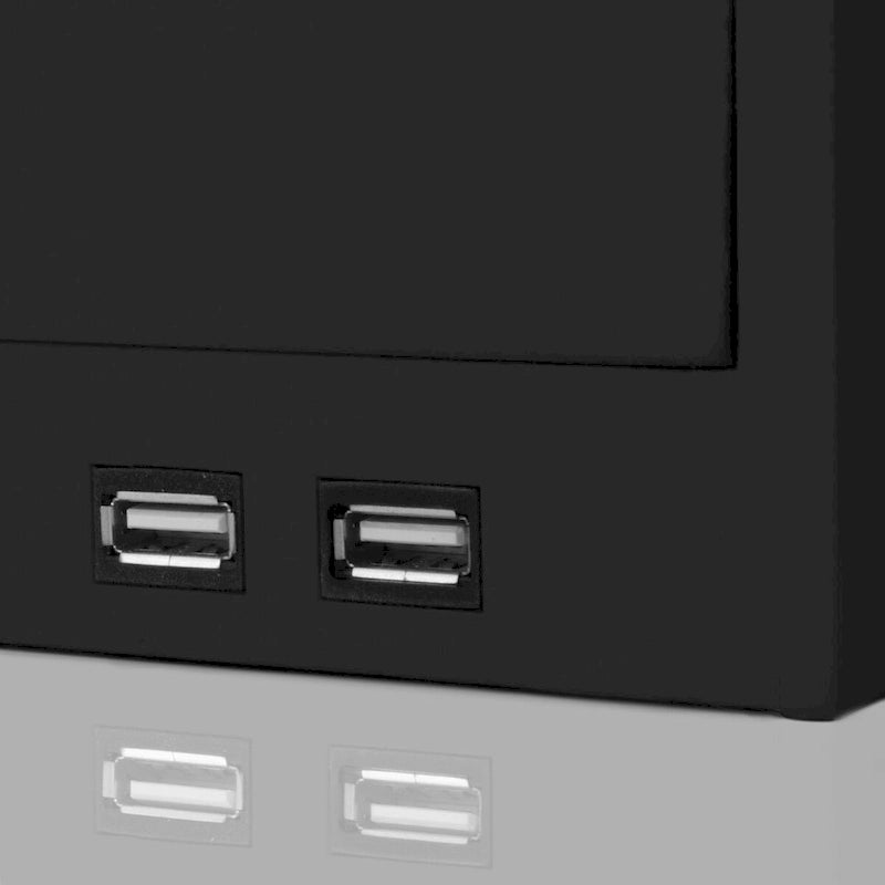 8-Compartment Desk Organizer with USB Charging - Black