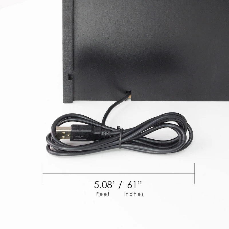 8-Compartment Desk Organizer with USB Charging - Black