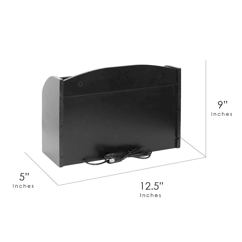 8-Compartment Desk Organizer with USB Charging - Black