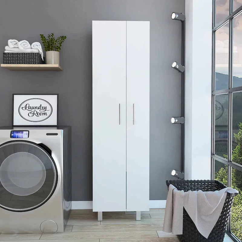 2-Door Rectangle Closet Pantry - White