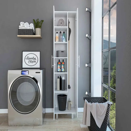 2-Door Rectangle Closet Pantry - White