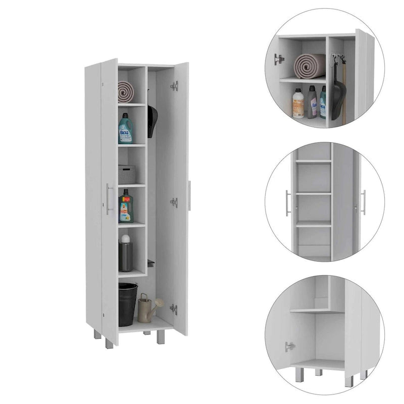 2-Door Rectangle Closet Pantry - White