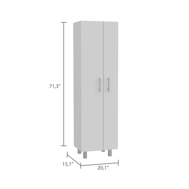 2-Door Rectangle Closet Pantry - White