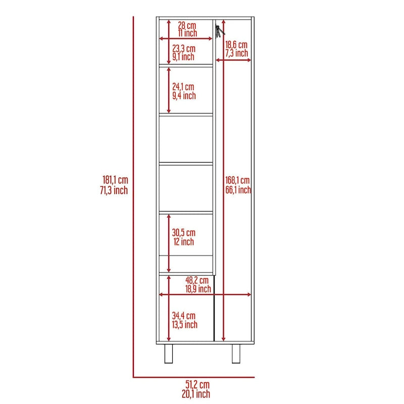 2-Door Rectangle Closet Pantry - White