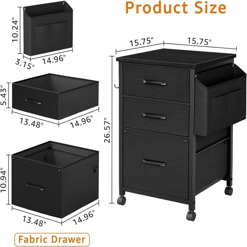 Small File Cabinets for Home Office - 3 Drawer Filing Cabinet