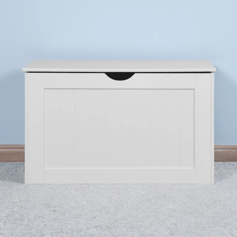 Lift Top Entryway Storage Cabinet with Safety Hinges, Wooden Toy Box