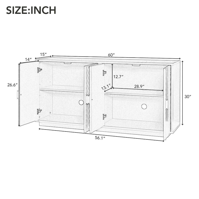 Storage Sideboard with Adjustable Shelves