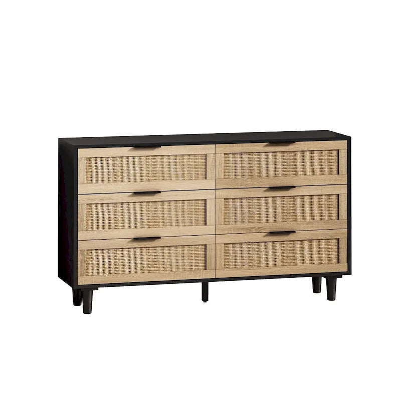 6-Drawer Rattan Cabinet