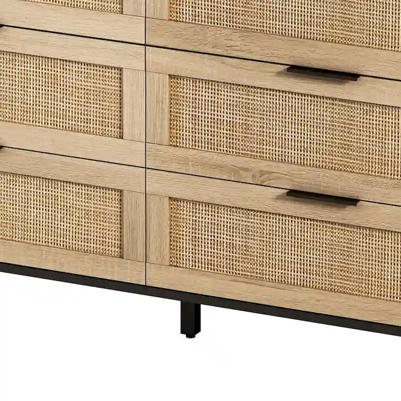 6-Drawer Rattan Cabinet