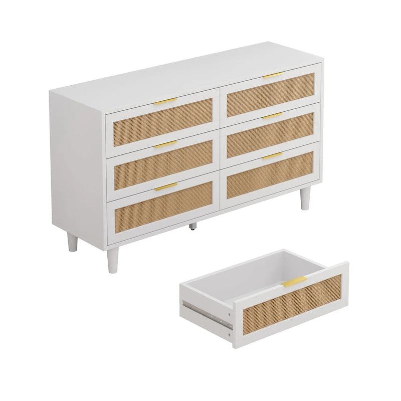 6-Drawer Rattan Cabinet