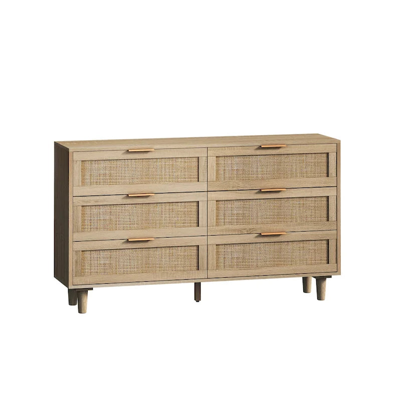 6-Drawer Rattan Cabinet