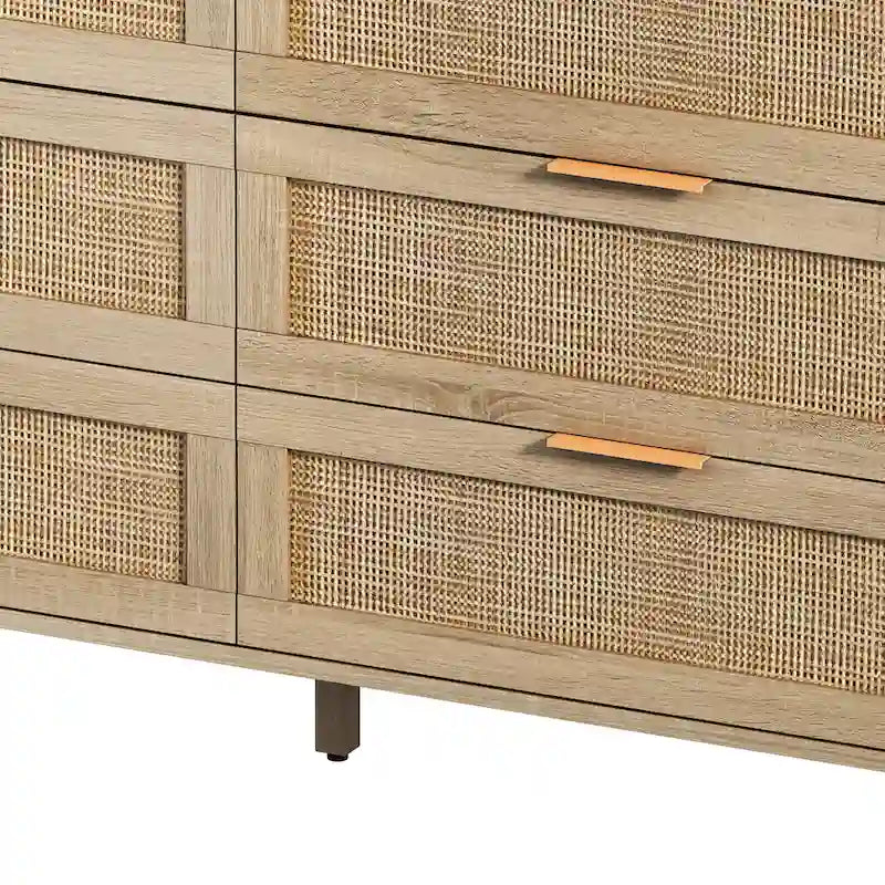 6-Drawer Rattan Cabinet