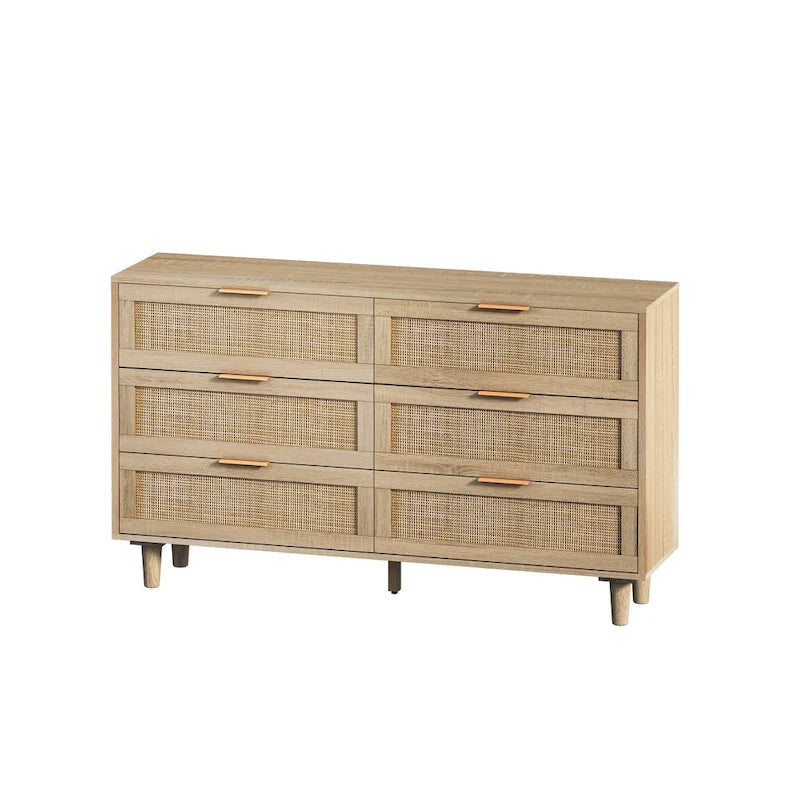 6-Drawer Rattan Cabinet
