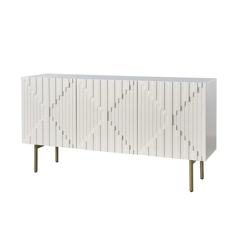 Modern 58" Wide Sideboard with Cable Management & Adjustable Feet