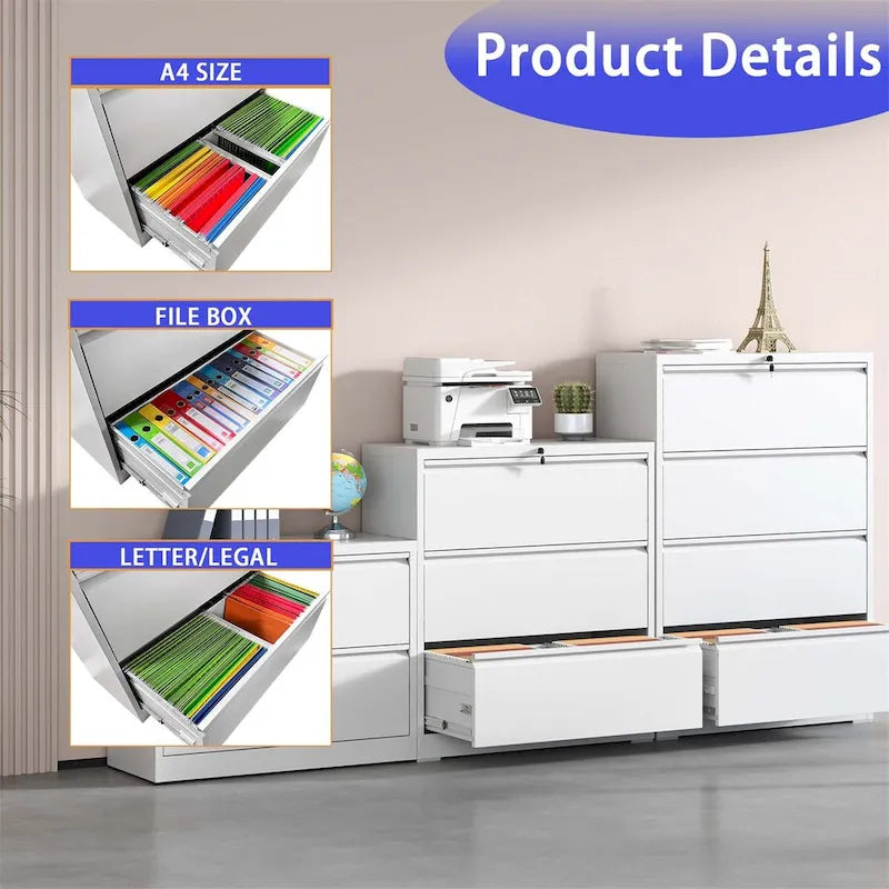 2-Drawer Lateral File Cabinet with Lock