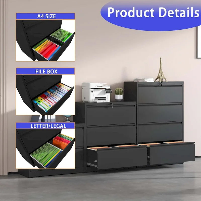 2-Drawer Lateral File Cabinet with Lock