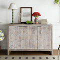 3-Door Wooden Accent Cabinet: Sideboard Buffet Server with Storage