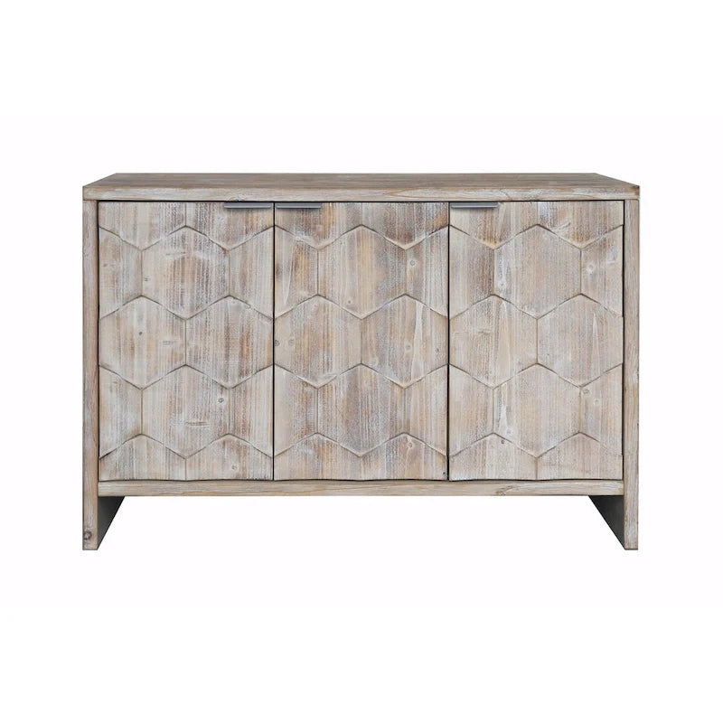 3-Door Wooden Accent Cabinet: Sideboard Buffet Server with Storage