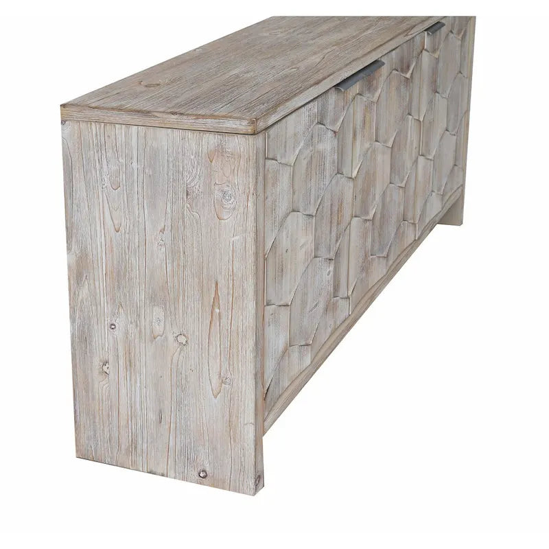 3-Door Wooden Accent Cabinet: Sideboard Buffet Server with Storage