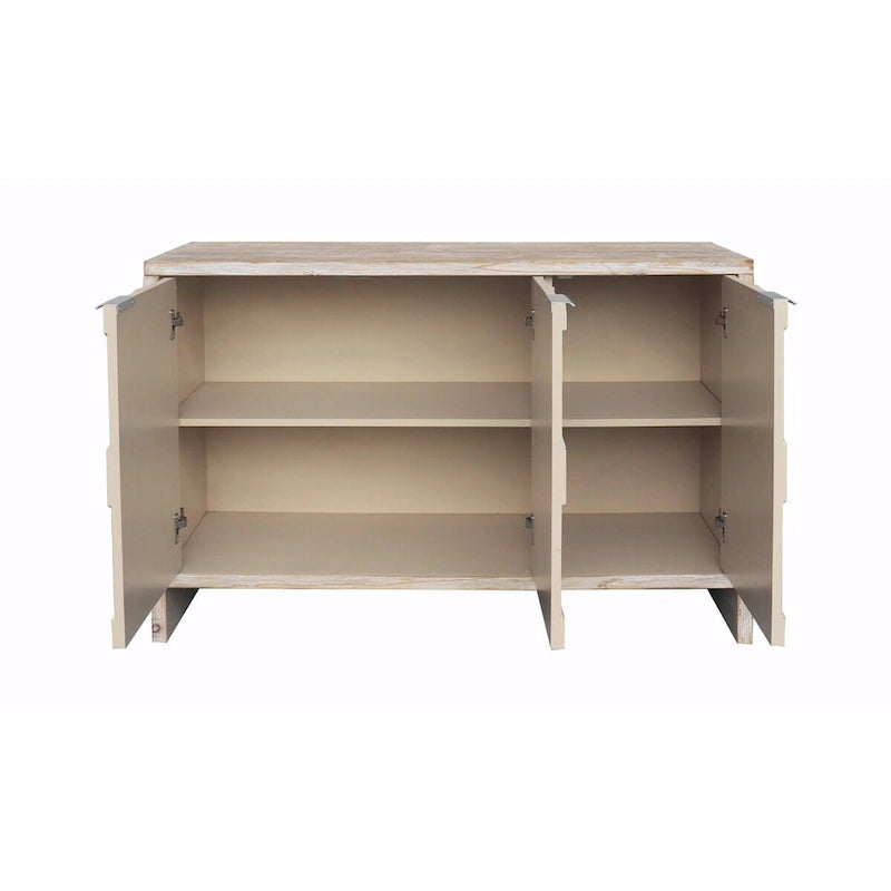 3-Door Wooden Accent Cabinet: Sideboard Buffet Server with Storage