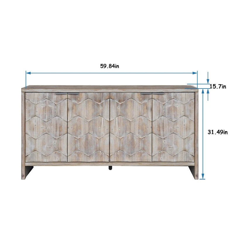 4-Door Wooden Cabinet Sideboard with Storage