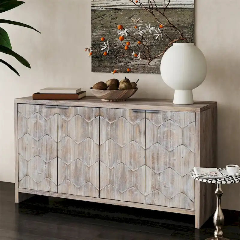 4-Door Wooden Cabinet Sideboard with Storage