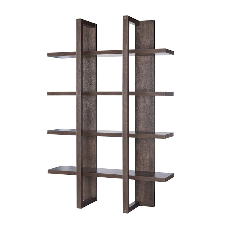 Wooden 4-Tier Display Organizing Cabinet, Tall Bookcase with Open Shelving