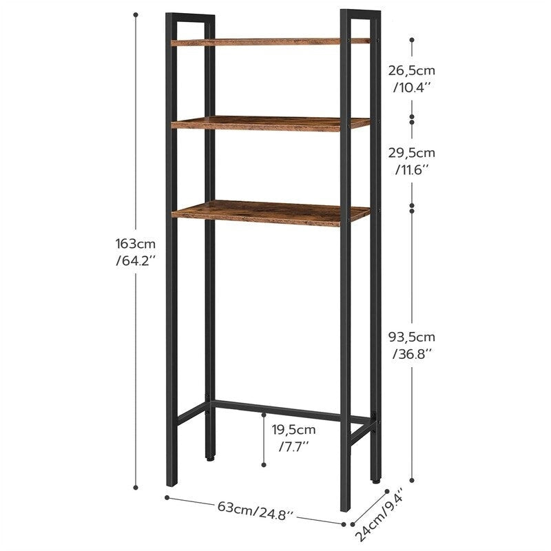 Over The Toilet Storage - 9.4"D x 24.8"W x 64.2"H