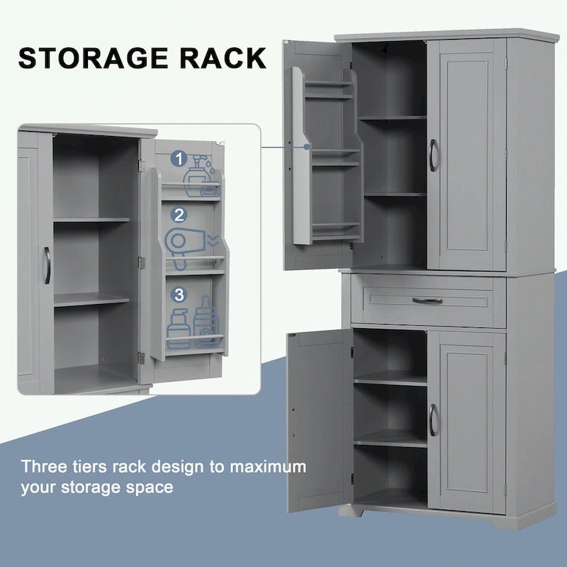 Bathroom Storage Cabinet with Doors and Drawer