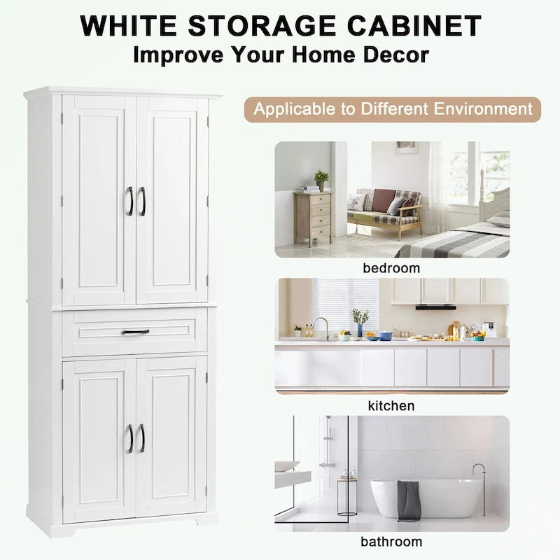 Bathroom Storage Cabinet with Doors and Drawer
