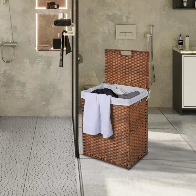 Laundry Hamper with Lid & 2 Removable Bags, 100L, Grey